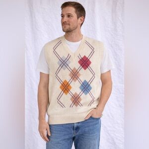 Vintage Thane Argyle Sweater Vest
Mens M Cotton Preppy Grandpa
Academia
